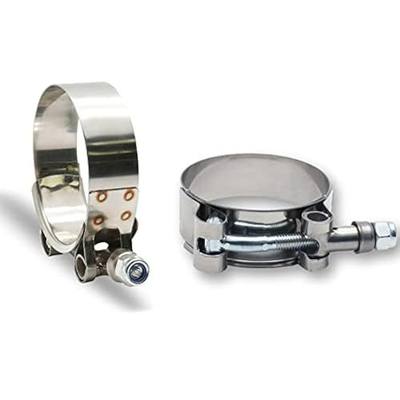 2Pcs 1 1/2 Inch T-Bolt Hose Clamps for Range 43-49mm | Stainless Steel T Clamp, Adjustable Turbo Clamps, Intercooler Hose Clamp for 1.5" ID