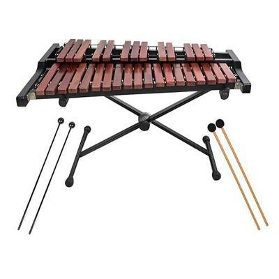 32 Note Xylophone Professional Wooden Glockenspiel Xylophone with Mallet and Adjustable Stand