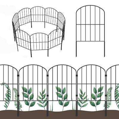Decorative Garden Fence Fencing, 10ft (L) x 24in (H) Animal Barrier for Dog | 10 Panels Rustproof Metal Wire Border, Flower Edging for Yard Landscape Patio Outdoor Decor, Arched