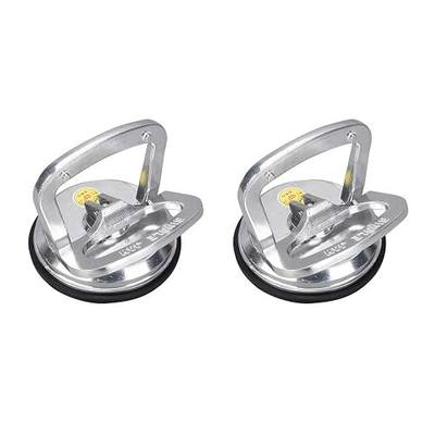 2Pack Aluminium Vacuum Heavy Duty Suction Cup Lifter for Glass Window Tiles Mirror Granite,Gripper Sucker Plate,Double Handle Locking,Single Plate