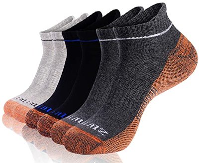 ZULYSTO Copper Padded Socks for Neuropathy Plantar Fasciitis Compression Socks Low Cut Men Casual Socks