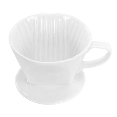 Pour Over Ceramic, Coffee Dripper Ceramic Coffee Maker,White | 3 Holes Flat Bottom, Porcelain Slow Filter Cone for Travel, Camping, Office, Home, Coffee Maker Brew