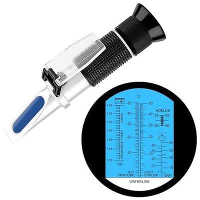 Antifreeze Refractometer 4-in-1 DEF Antifreeze Coolant Refractometer | Antifreeze Tester for Checking Antifreeze Coolant System, Diesel Exhaust Fluid, Battery Acid and Windshield Washer Fluid