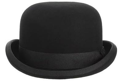 GEMVIE Black Wool Derby Hat Bowler Hat for Men Women Vintage Costumes