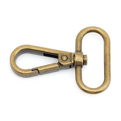 CRAFTMEMORE Snap Hook Swivel Push Gate Lobster Clasps Fashion Clips Purse Making FS10 Pack of 10 (Antique Brass, 1 Inch)