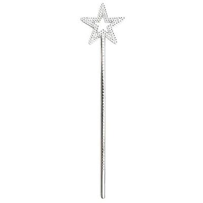 UOUYOO Silver 13 Inches Star Wand Angel Wand Princess Fairy Wand | for Halloween, Christmas, Thanksgiving, Holiday Shows