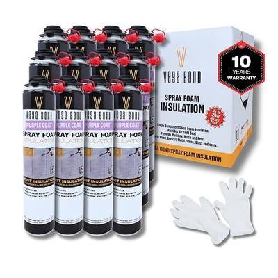 Vega Bond SF001 Purplecoat Closed Cell Foam Spray 29 oz (12 Pack) | Self Expanding Insulation, R-5.66 Thermal Value, 29 Oz Cans, 20 Board Feet Coverage,1-Inch Thick, ASTM E84 Class A Certified