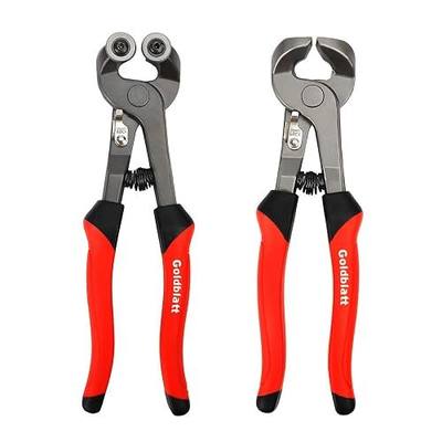Goldblatt 2 Pieces Glass Tile Nippers Set, Ceramic & Mosaic Cutter Tools | Heavy Duty Carbon Steel, Tile Cutter, Soft Grip Handles, Porcelain Nippers, Wheeled Glass Cutter, Precision Trimming