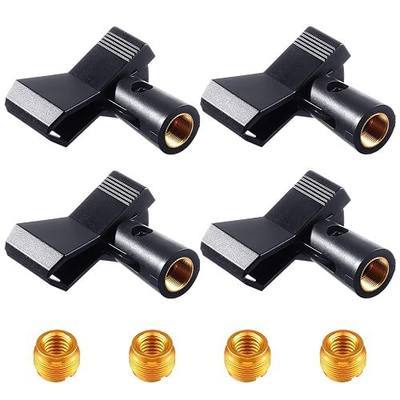 4 Pieces Mic Clips for Stands with 4 Adjustable Adapters Microphone Holder Wireless Mic Holder Clamp with 5/8 Inch Male to 3/8 Inch Female Adapter