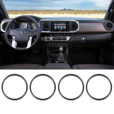 for Toyota Tacoma Outer AC Vent Decoration Rings Dash Dashboard Air Conditioner Air Outlet Vent Cover Trim Compatible with Toyota Tacoma 2016-2021 4pcs(Black)