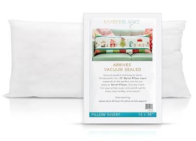 Kimberbell 16” x 38” Plush Bench Pillow Insert – Premium Throw Pillow Form for Seasonal & Holiday Décor – Vacuum Packed for Storage – Ideal for Kimberbell Machine Embroidery Projects