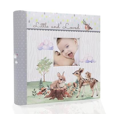 Holoary Baby Photo Album 4” x 6” 160 Photos, Newborn Baby Keepsake Gifts for Baby Boy/Girl and New Parents, Woodland Animals Design