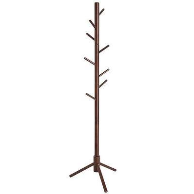 Coat Rack Freestanding Tree-Shaped Coat Rack with 8 Hooks, 3 Adjustable Sizes, Coat Hanger Stand for Clothes, Suits, Accessories,Rubberwood,Dark Walnut