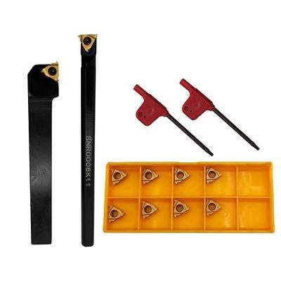 1/2" Lathe Threading Tool External/Internal Threading Holder SEL 1212H11+ SNR 0008K11 Threading Holder with 11ER AG60 11IR AG60 Threading Inserts (SEL1212H11+SNR0008K11+11IR AG60) | 1/2" SEL1212H11 SNR0008K11 holders, 11ER/11IR AG60 inserts, precision threading for steel and cast iron.