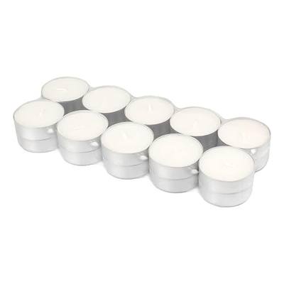 Stonebriar Oversized Tea Light Candles — Extra Long 9 Hour Burn Time, Unscented Long-Lasting Candles for Home Décor & Special Occasions, Pack of 20, White