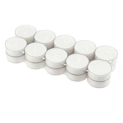 Stonebriar Oversized Tea Light Candles — Extra Long 9 Hour Burn Time, Unscented Long-Lasting Clear Cup Candles for Home Décor & Special Occasions, Pack of 20, White