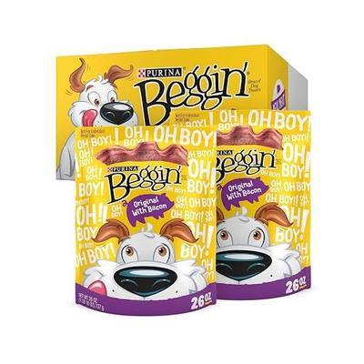 Purina Beggin' Strips Dog Treats, Original With Bacon Flavor - (Pack of 2) 26 oz. Pouches