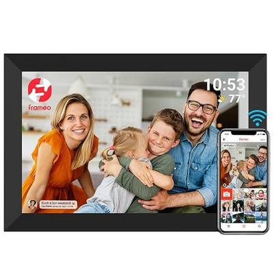 FRAMEO Digital Photo Frame WiFi 32GB 10.1 Inch 1280x800 IPS Touch Screen Digital Picture Frame Easy Setup Share Photo or Video via Frameo APP, Add a Calendar Function, Gift for Father/Grandpa