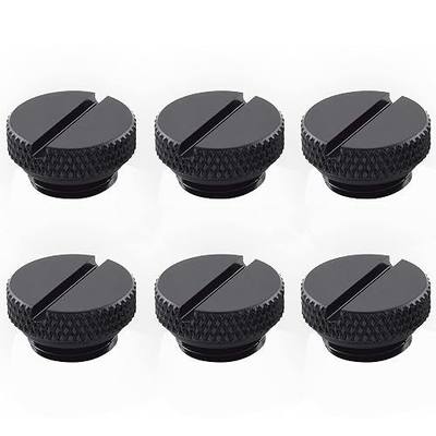Dracaena.io 6-Pack G1/4 Stop Plug Fitting, Black, Coin Slot, Brass/Copper