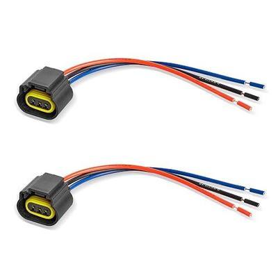 RED WOLF 9008 H13 Socket 3 PIN Female Wiring Socket H13LL Headlight Adapter Universal Fit for Ford Chevy Jeep Dodge Nissan Head Bulb Fog Light Wire Harness Headlamp Pigtail Connector 2 PCS