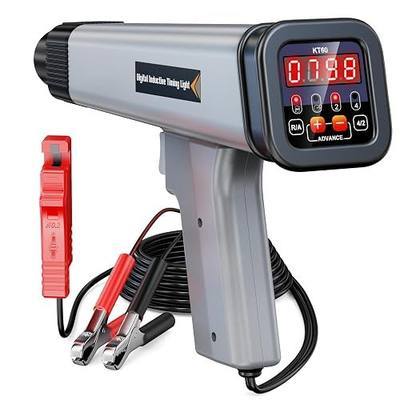 KZYEE KT60 Digital Timing Light with Tachometer & Advance Angle, Automotive 12V Inductive Ignition Timing Light Gun for Distributor-Equipped Gasoline Engines