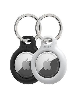 Belkin AirTag Secure Holder Case - Durable Scratch Resistant with Key Ring - Protective AirTag Accessory For Keys, Pets, Luggage - 2-Pack Black & White