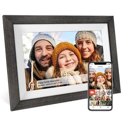 Frameo 10.1 inch Digital Picture Frame WiFi Smart Digital Photo Frame Wood | IPS HD 1280 * 800 1080P Touch Screen Auto-Rotate Easy Setup to use Free Share Photos and Videos Gift for mon Father Women