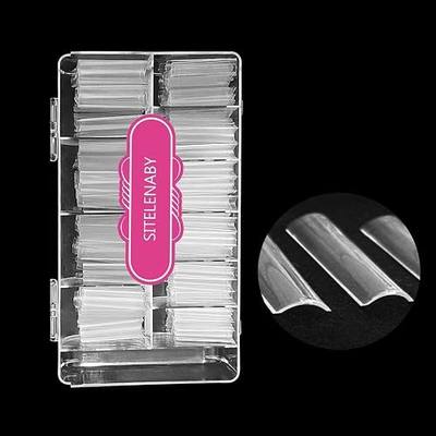 No C Curve Square Nail Tips XXL,Acrylic Nail Tips Square,SITELENABY 500 pcs Clear Fake Nails for Nail Salons,Nail Tech Must Have