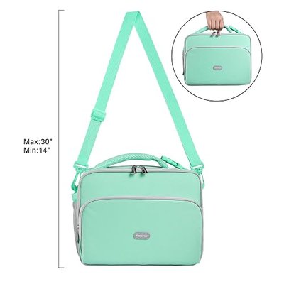 Amerusn Kids Teen Boys Girls Lunch Box Bag with Shoulder Strap,Insulated | Large Lunch Cooler with Water Bottle Holder for School Picnic Travel,Stays Cold/Hot 8 Hours,Light Weight,5L,Almond Green