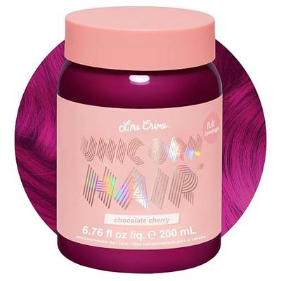 Lime Crime Unicorn Full Coverage Hair Dye, Chocolate Cherry | Pink Hair Dye - Temporary Hair Dye, Conditions & Moisturizes, Sugary Citrus Vanilla Scent, Vegan & Cruelty-Free