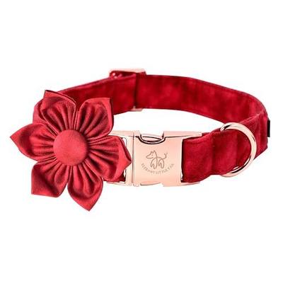 Christmas Dog Collar, Female or Male Dog Collar Flower, Pet Collar Adjustable Dog Collars with Flower for Small Medium Large Dogs