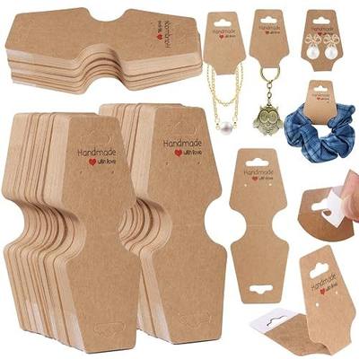 200PCS Bracelet Display Cards Necklace Holder Cards Self Adhesive Jewelry Packaging Selling Card for Small Business (Brown, 1.8x4.7 inches)