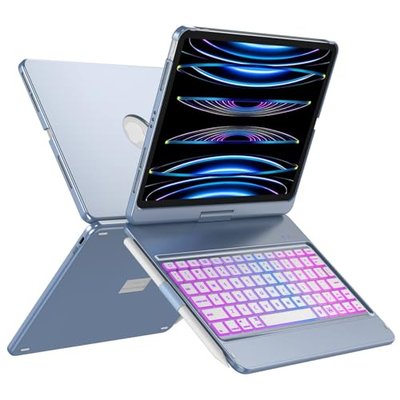 GGH Keyboard Case for iPad Pro 11 Inch & Air 11" M4/M3/M2, Violet | 10-Color Backlight Keyboard with Pencil Holder, 360° Rotatable, Compatible with iPad Pro 11 1st-4th Gen & Air11 M2/M3/M4