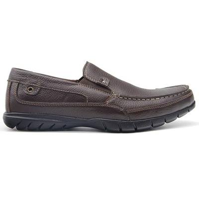 FIEEIF Mens Genuine Leather Slip On Loafers Handsewn Moccasin Comfortable Slip Resistant Slip-Ons for Men Casual Work Dress Shoes