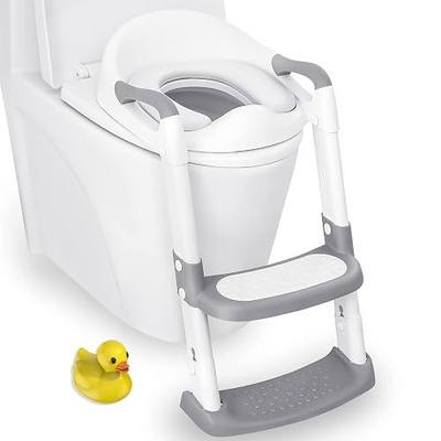 JASSONE® Potty Training Seat, Toddler Step Stool, 2 in 1 Potty Training Toilet for Kids, Baby Seat with Splash Guard and Anti-Slip Pad for Boys Girls Potty Training, Grey