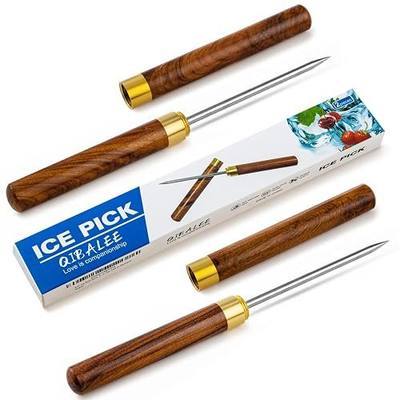 Ice Pick 2Pcs. Ice Picks for Breaking Ice. 9 Inches Length. Secure Wooden Caps and Non-slip Wooden Handles. Easy to Store. For Use in Kitchen Bars Bartender Picnics Camping& Restaurant