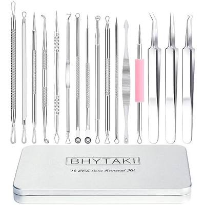 Blackhead Remover Tools, 16 PCS Pimple Popper Tool Kit, Acne Blackhead Tools for Blemish, 410 Premium Professional Stainless Acne Pimple Extractor Tool with Metal Box