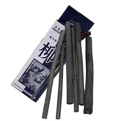 Vine Charcoal, Soft, Black Charcoal Sticks for Drawing, Sketching, and Fine Art, Willow Sketch Charcoal Pencils for Drawing (3-8mm(6pcs))