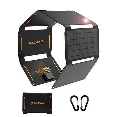 FlexSolar 40W Foldable Solar Panel Charger, USB-C USB-A & DC Outputs | Waterproof portable solar charger for camping, hiking, backpacking; works with phones, power banks and tablets
