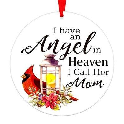 PETCEE Memorial Christmas Ornaments Clearance - Mom in Heaven Ornament in Memory of Loved One Sympathy Gift for Family & Friends Coping with Loss of Mother
