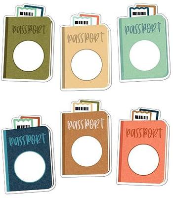 Carson Dellosa Let's Explore 36-Piece Passport Classroom Cutouts | Colorful Travel Tags for Bulletin Board, Locker Decorations, Adventure Theme Party and Classroom Decor