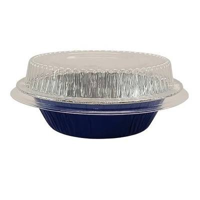 KitchenDance Mini Pie Tins with Lids - Premium 5 Inch Pie Tins - Mini Pie Pans with Lids for Baking Pies, Tarts, Cobblers, and Cakes - Essential for Professional and Home Kitchens 501P (50, Blue)