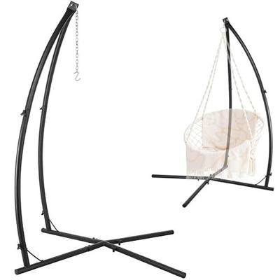 Hammock Swing Stand, Hanging Chair C-Stand w/Buckle & Spring Hook | Outdoor Solid Steel Heavy Duty Stands Only Construction, for Indoor, Air Porch, Tree Tent, Lounger, Patio, Deck, Yard 330 lbs