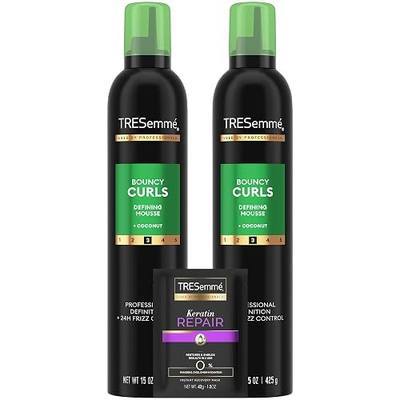 TRESemmé Defining Hair Mousse, Bouncy Curls 2-Pack – Curly Hair Products with Nourishing Coconut & Avocado Oil + Keratin Hair Mask | Defines Curls with Flexible Hold While Reducing Frizz | Includes Travel Size for Touch-Ups Anywhere