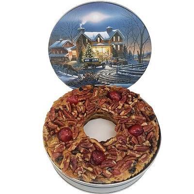 Jane Parker Fruitcake Classic Light Fruit Cake 2 Pound (32 Ounce) Ring in a Collectible Holiday Tin-Holiday Cake-Christmas Cake-The Best Fruitcake You Can Buy