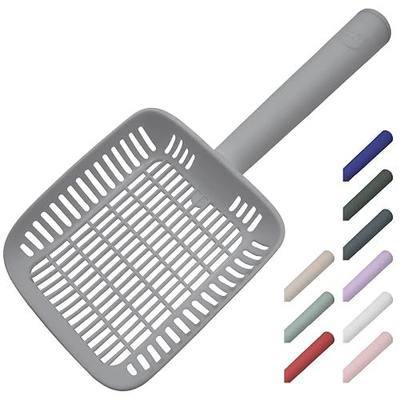 TypeC Cat Litter Scoop - Small Holes (0.11in) Big Size Scooper - Long Handle & Easy Cleaning - Hanger for Litter Box