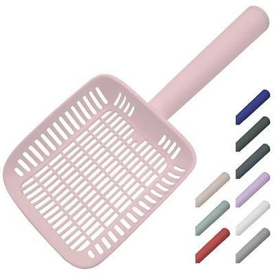TypeC Cat Litter Scoop - Small Holes (0.11in) Big Size Scooper - Long Handle & Easy Cleaning - Hanger for Litter Box