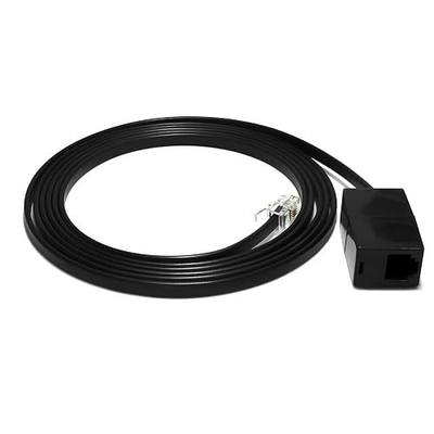 6 Feet Phone Extension Cord for Landline Telephones • High End Quality RJ11 Phone Cable • Pure Copper • 50 Micron Gold Contacts • Strong Thick Outer Jacket (Black, 6 FT)