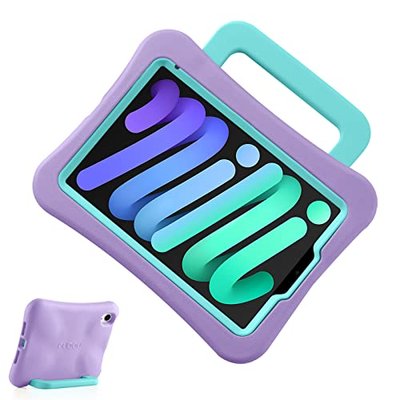 Kids Case for iPad mini 7 (A17 Pro) 2024/Mini6 8.3 Inch with Handle,Purple