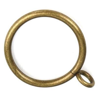 Antique Brass Curtain Rings with Eyelets for Up to 1.2-inch Curtain Rods (Set of 30 PCS Curtain Rings)